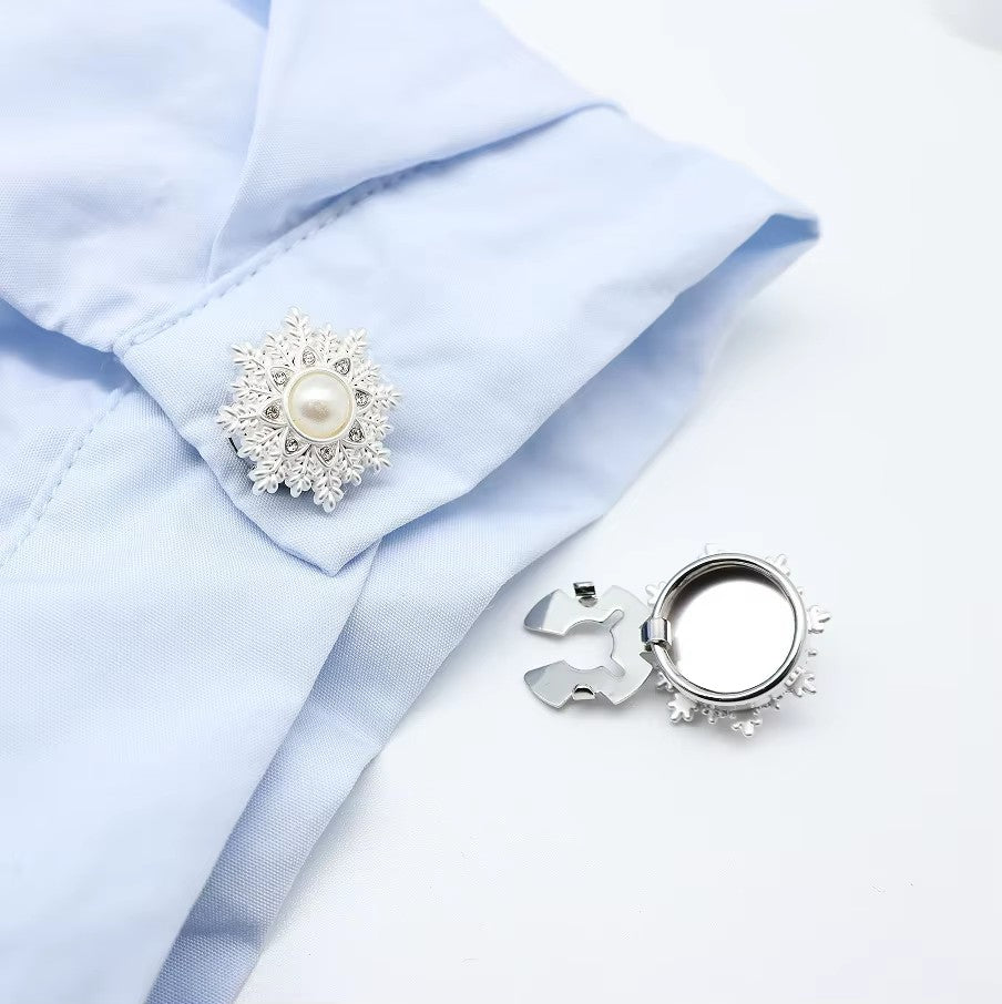 Löwenstein Button Covers Blad Sten Perle Sølv