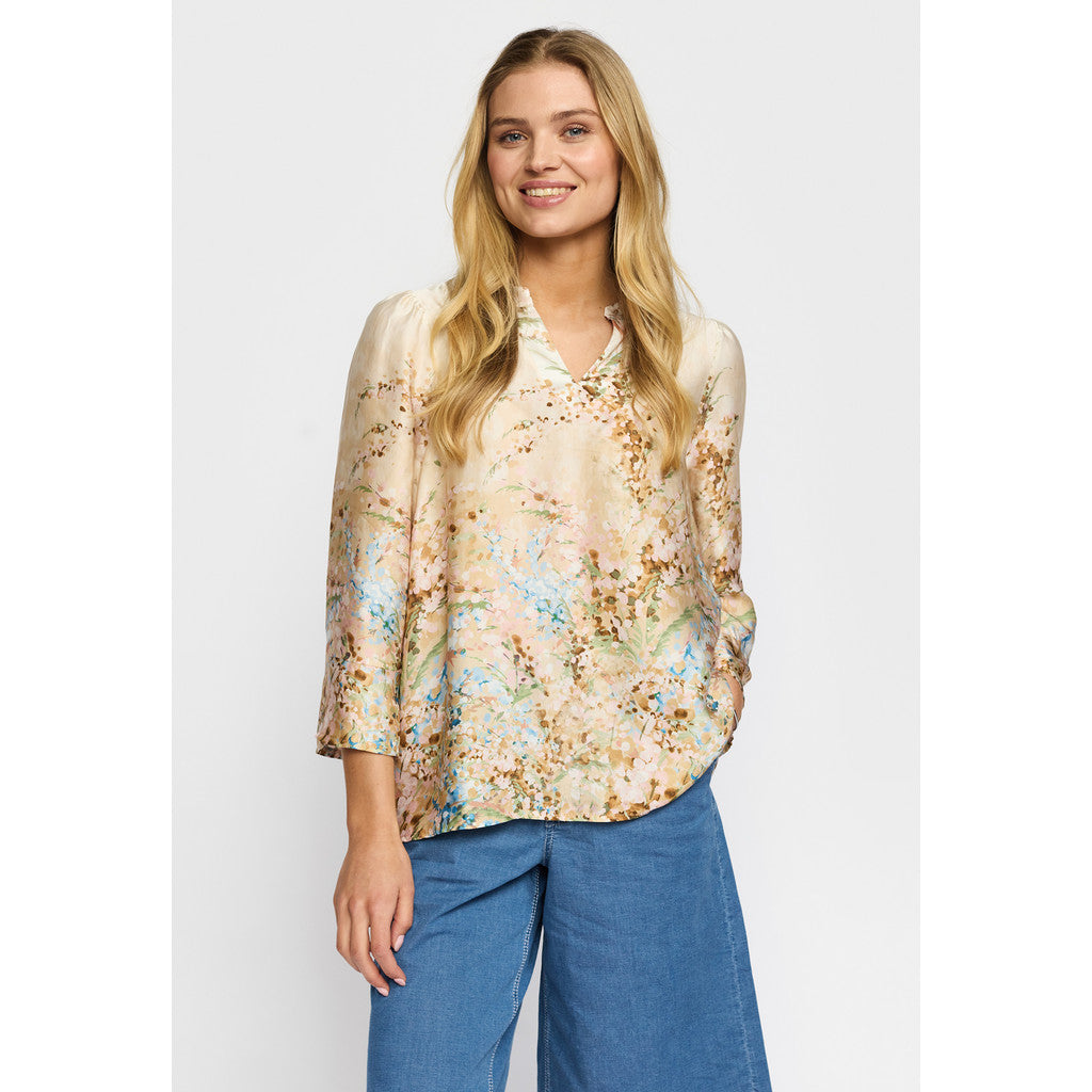 2 Biz Helle Bluse Border Sand