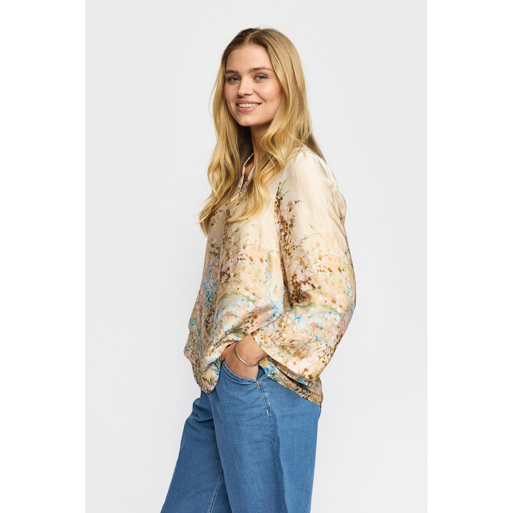 2 Biz Helle Bluse Border Sand