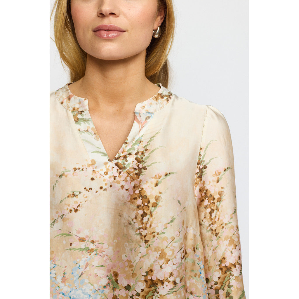 2 Biz Helle Bluse Border Sand