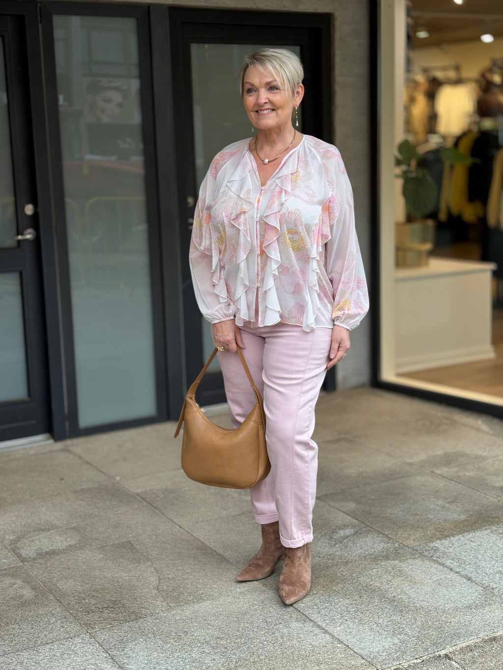 Charlotte Sparre FAYE Bluse Prikker Blomster Creme