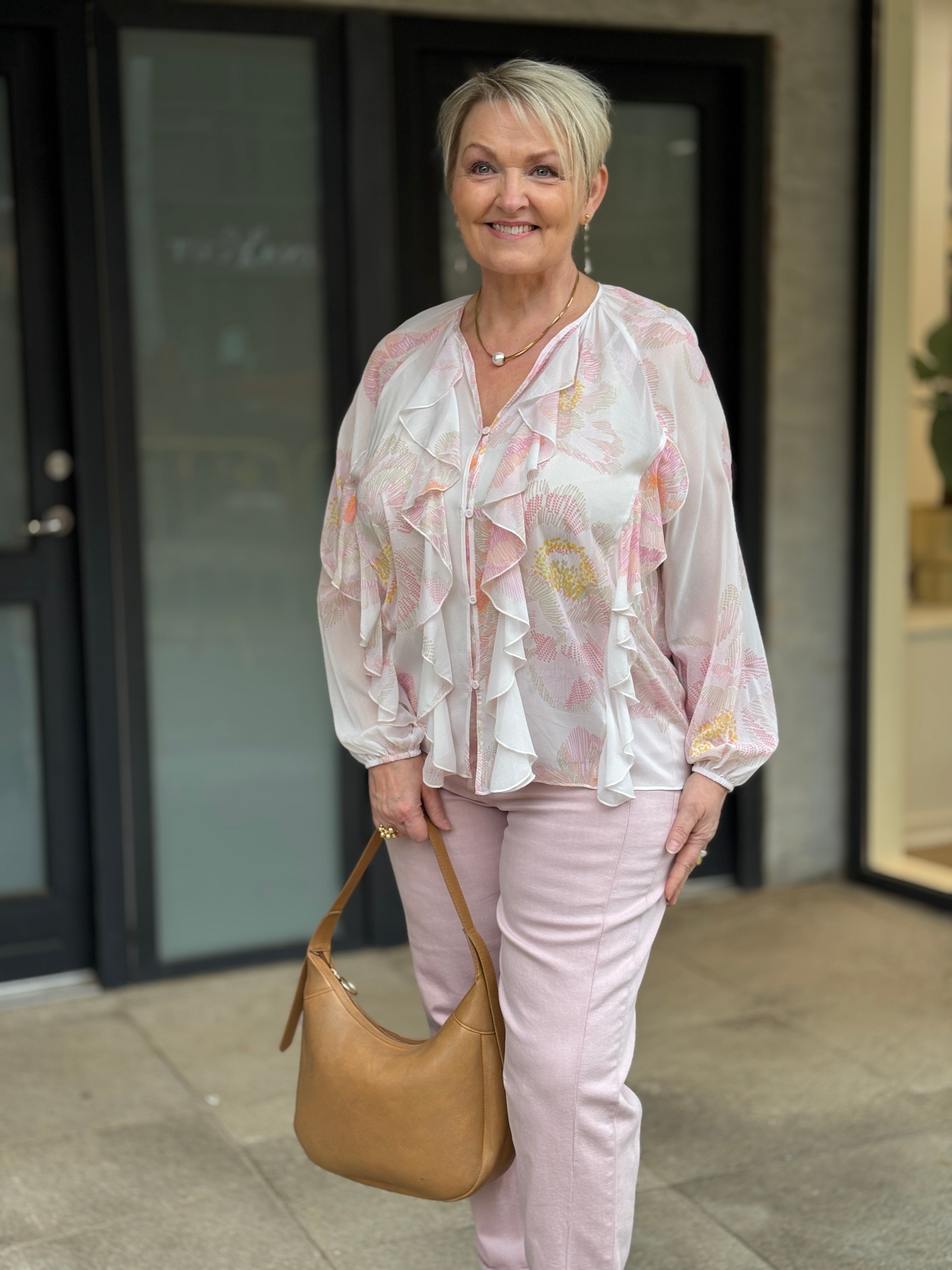 Charlotte Sparre FAYE Bluse Prikker Blomster Creme