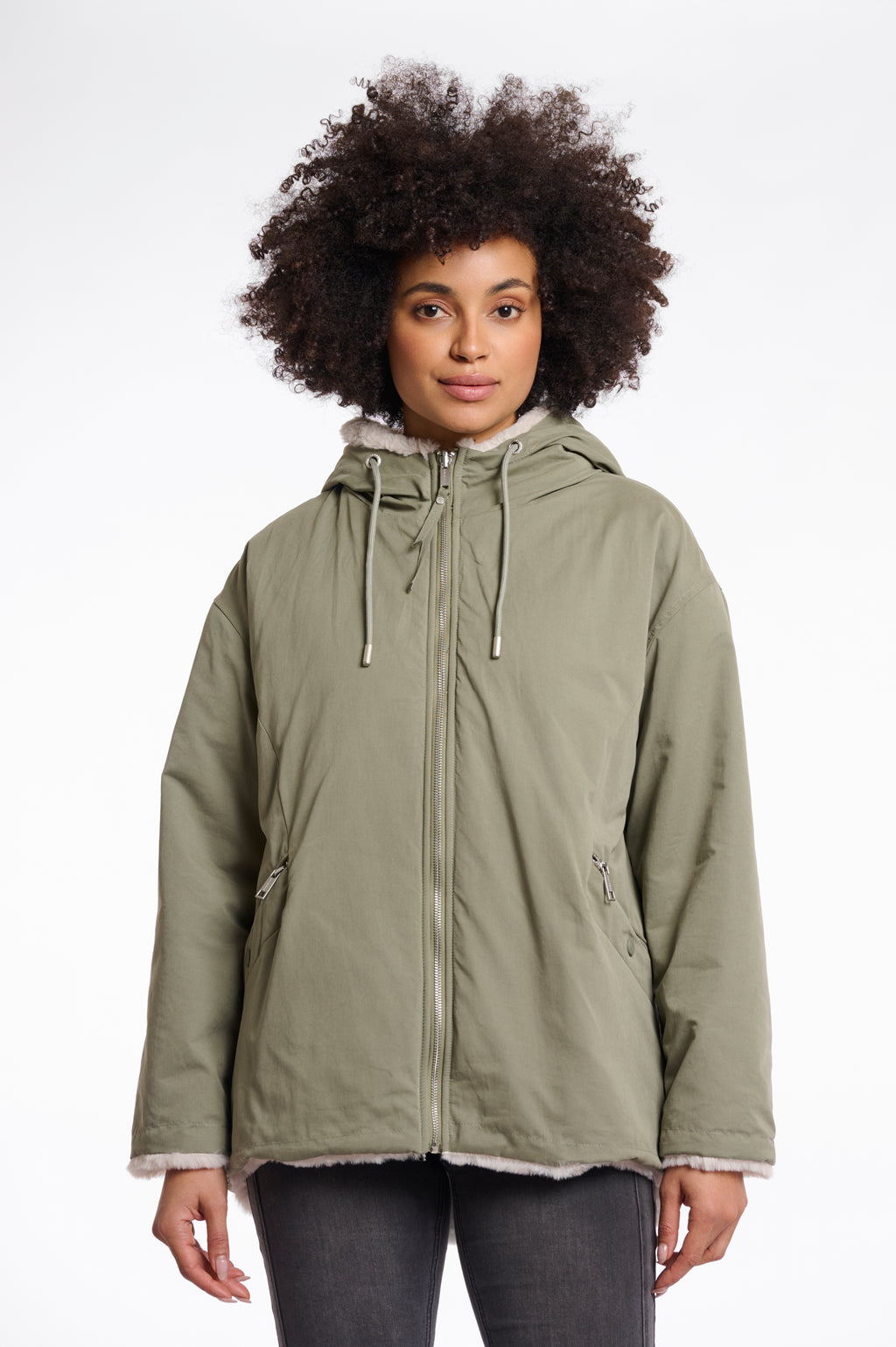 RINO & PELLE Ines Jakke Reversible Hood Grøn Birch
