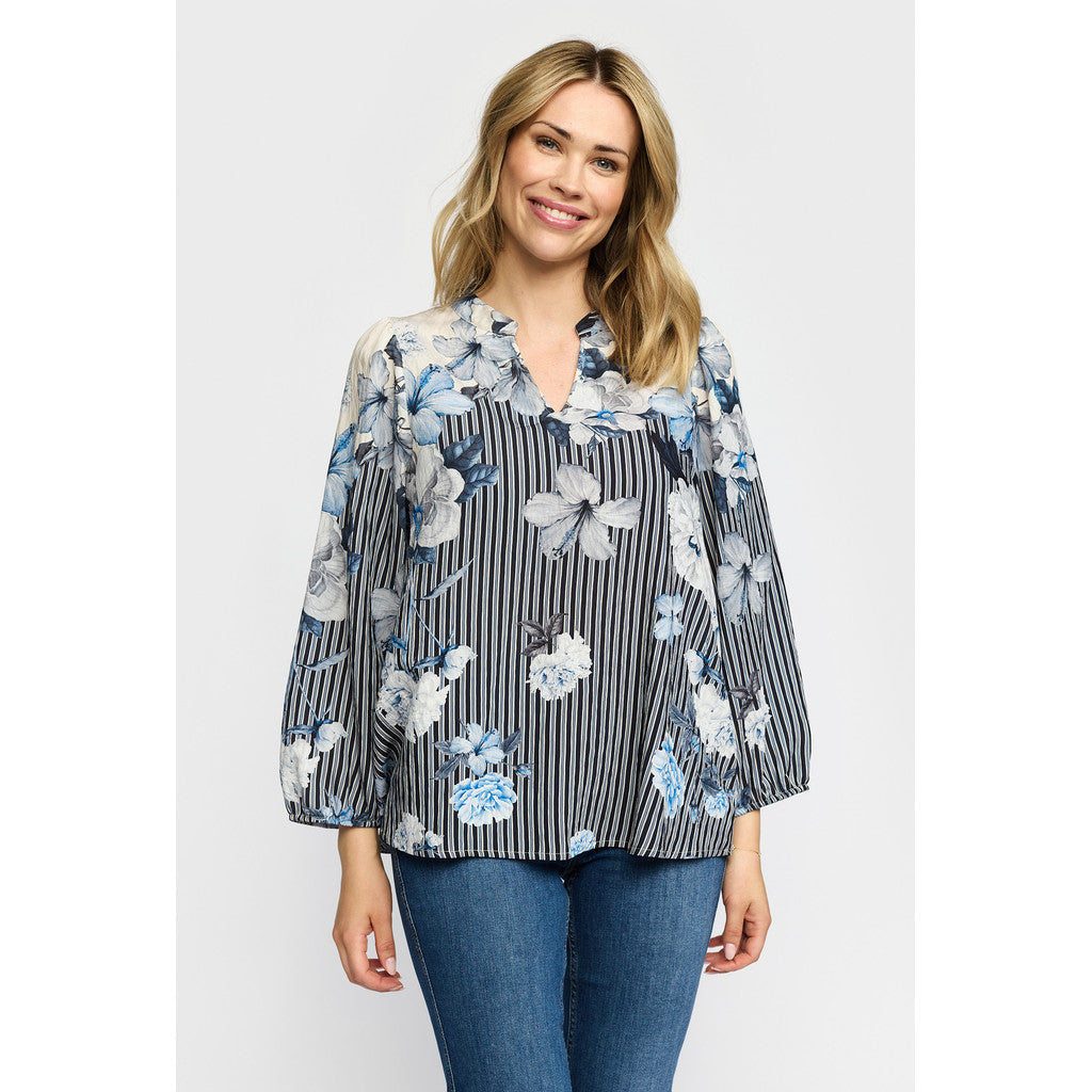 2 Biz Jana Bluse Blomster Blå