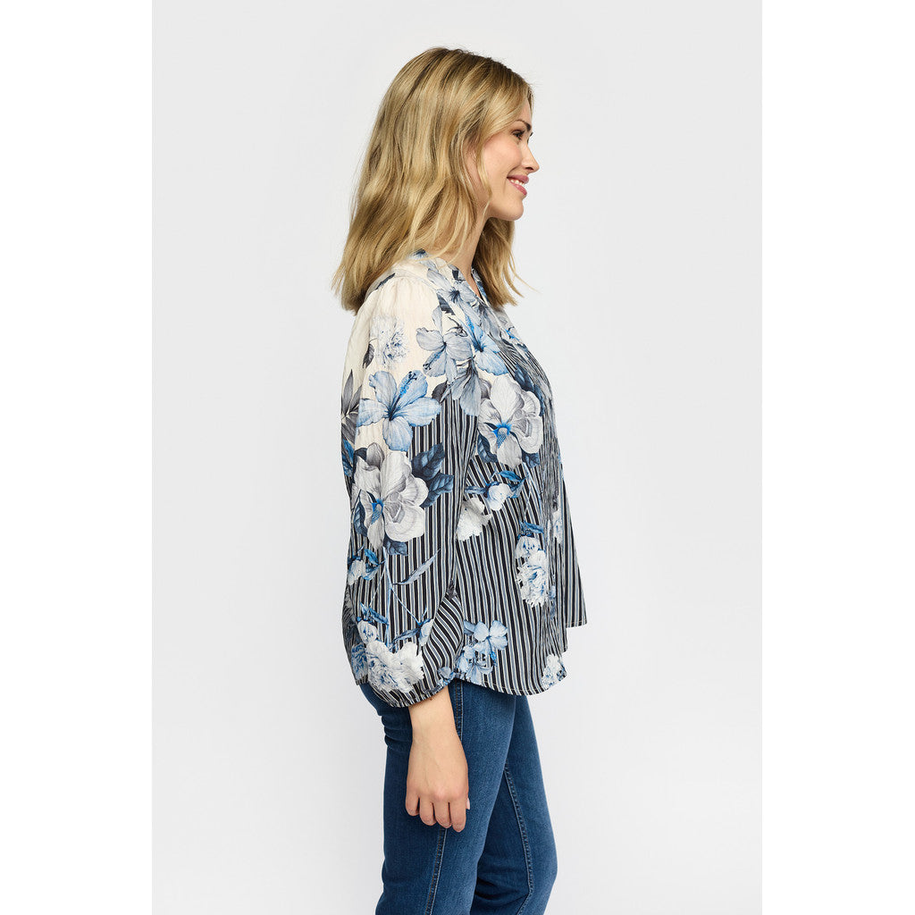 2 Biz Jana Bluse Blomster Blå