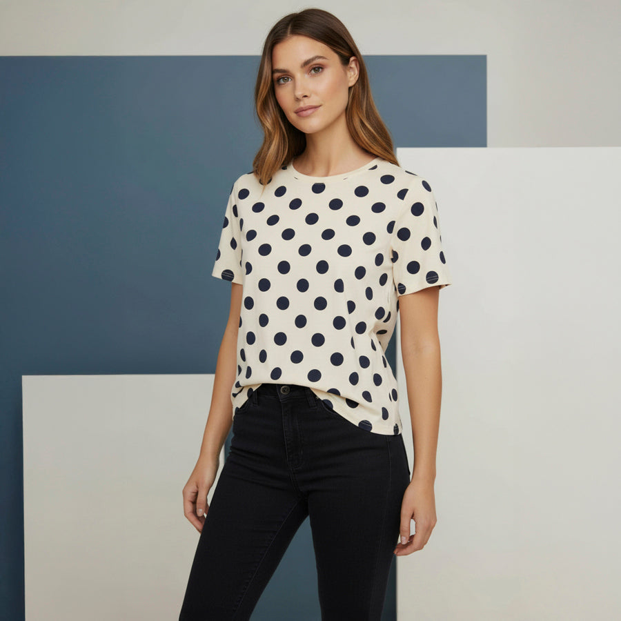 Ofelia Jenni T-shirt Prikker Navy Blå
