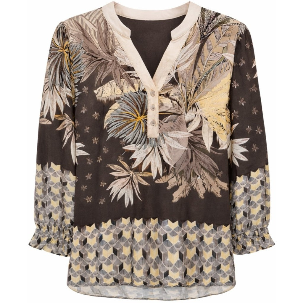 2 Biz Josefine Bluse Leaf Sand