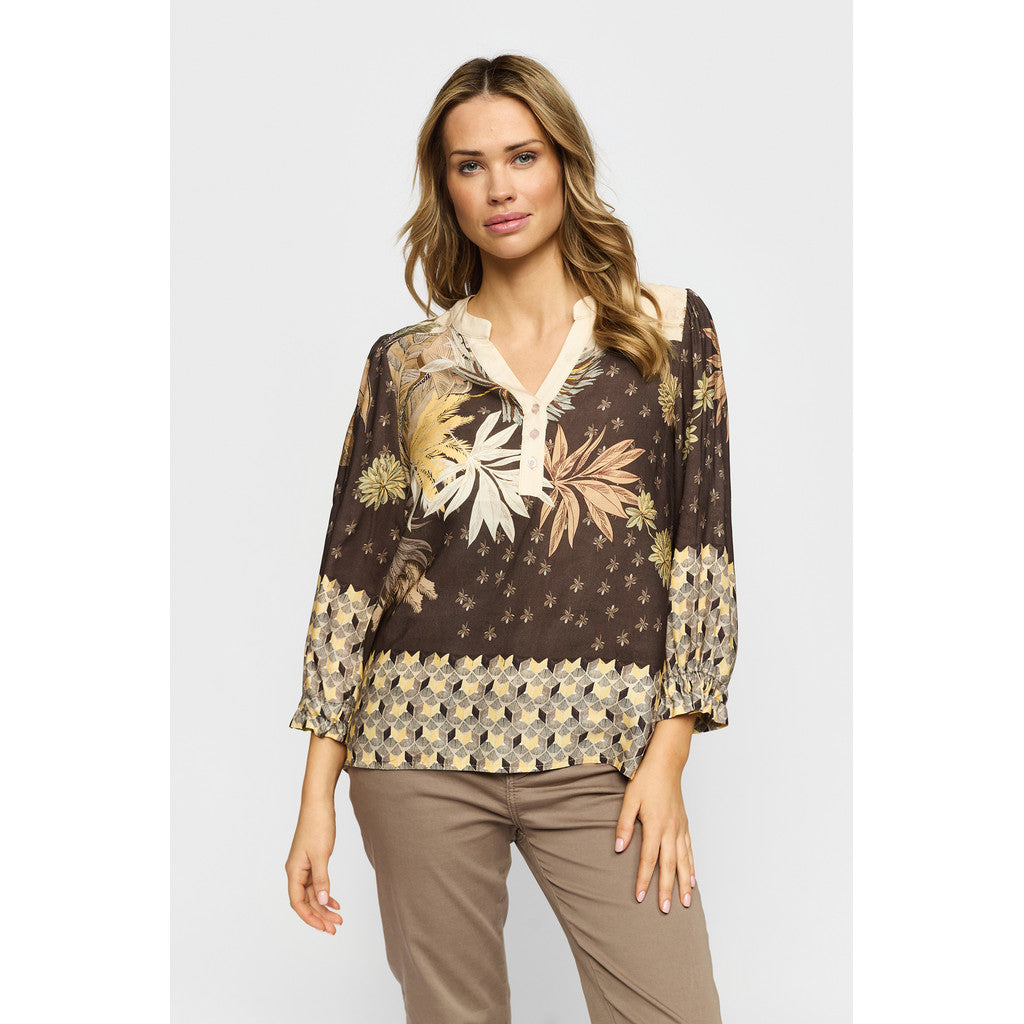 2 Biz Josefine Bluse Leaf Sand