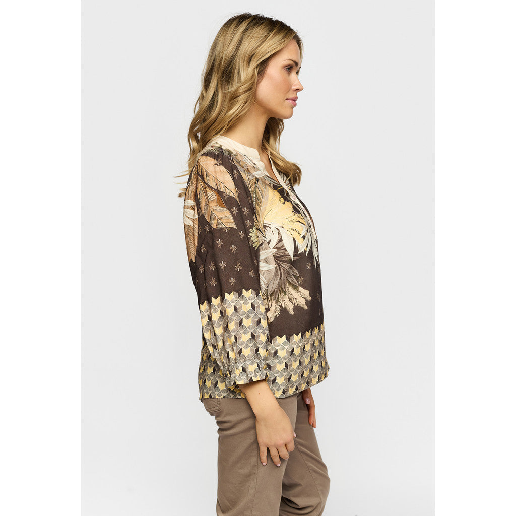 2 Biz Josefine Bluse Leaf Sand