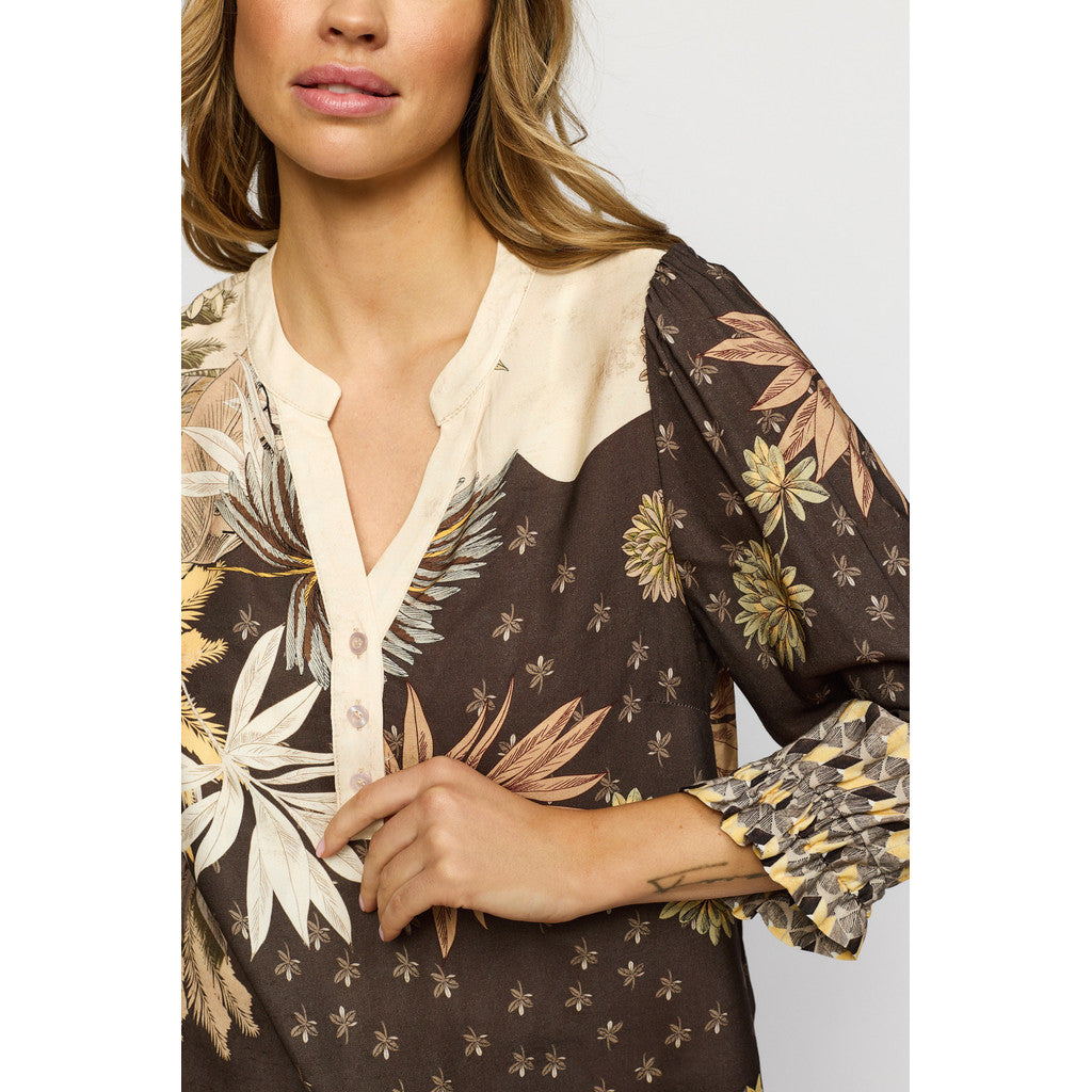 2 Biz Josefine Bluse Leaf Sand