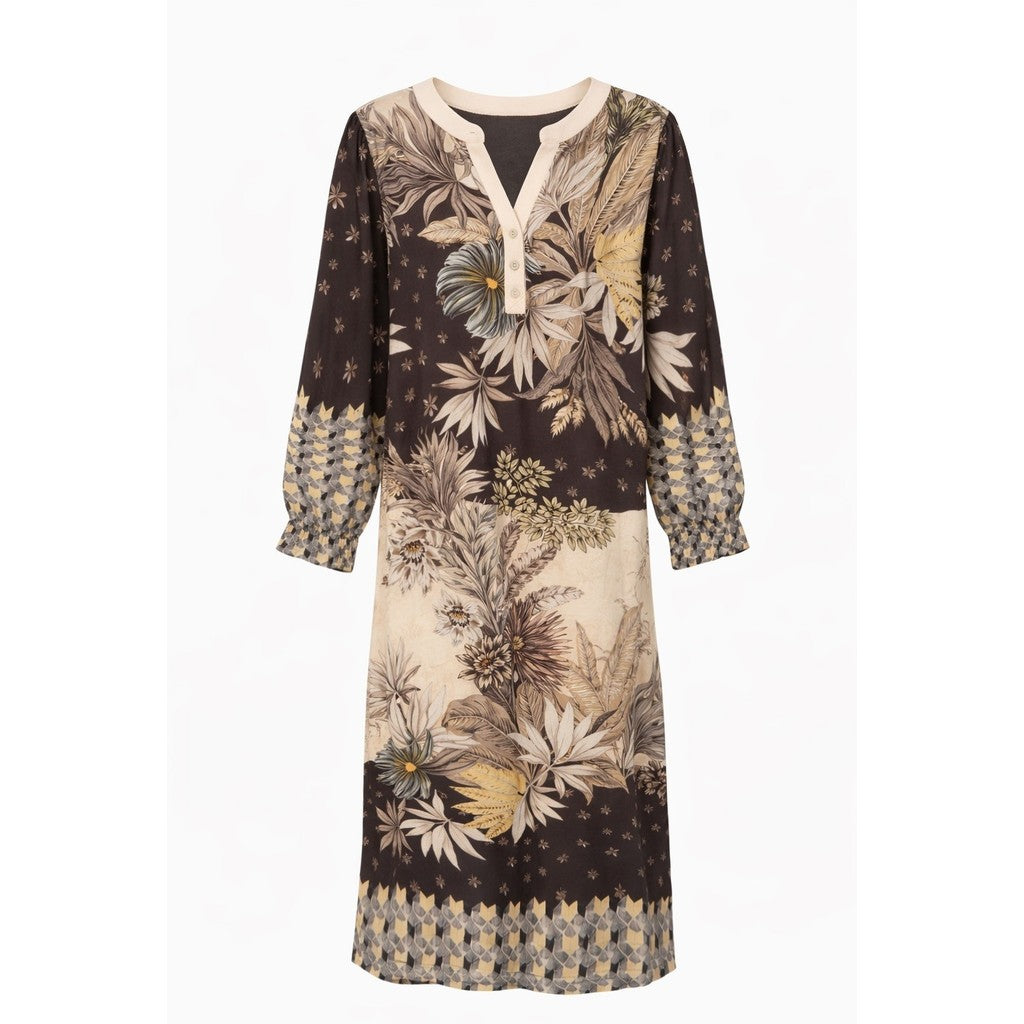 2 Biz Julia Kjole Leaf Sand