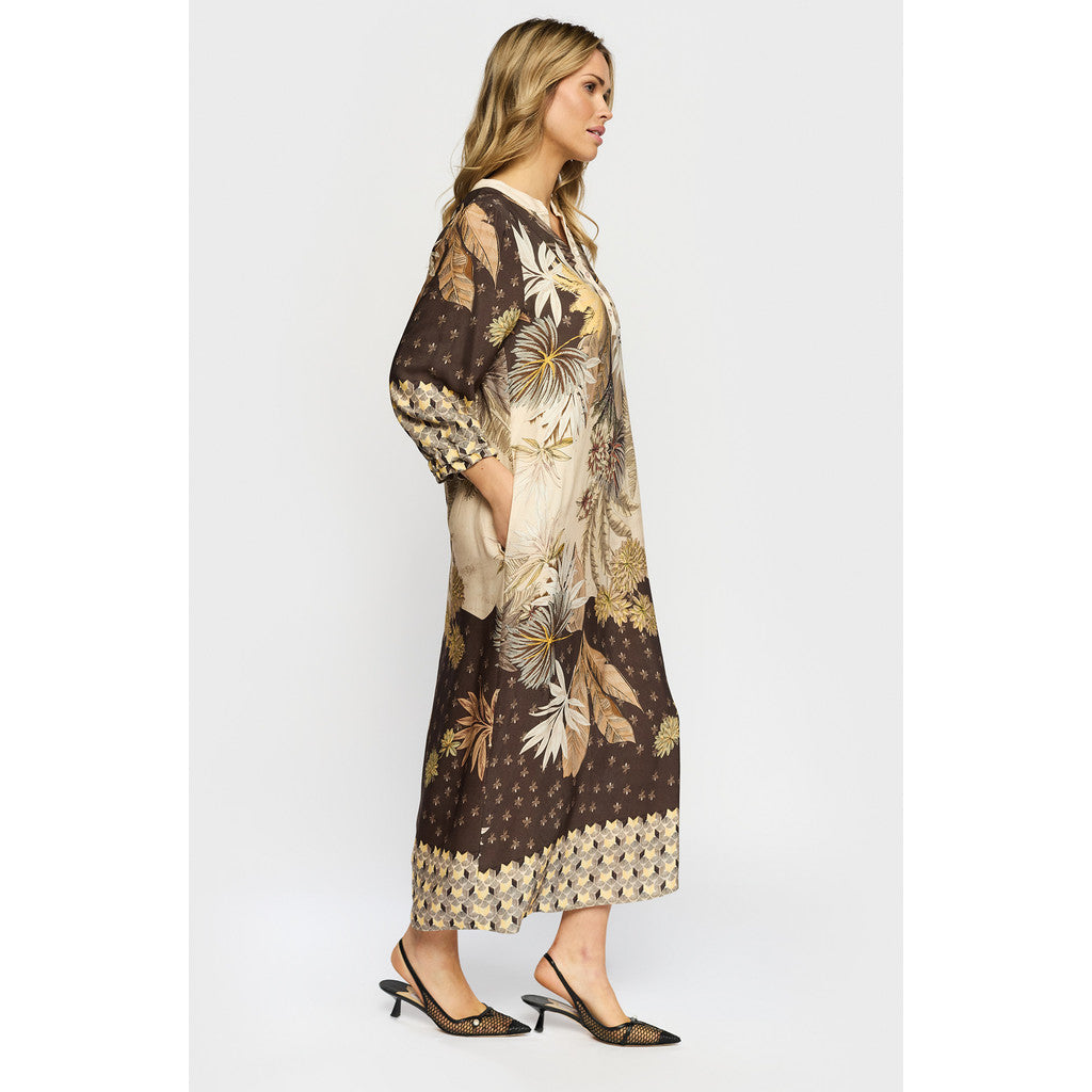 2 Biz Julia Kjole Leaf Sand