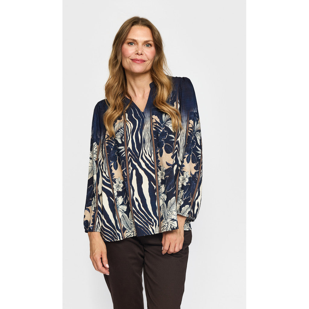2 Biz Lise Bluse Blomster Blå