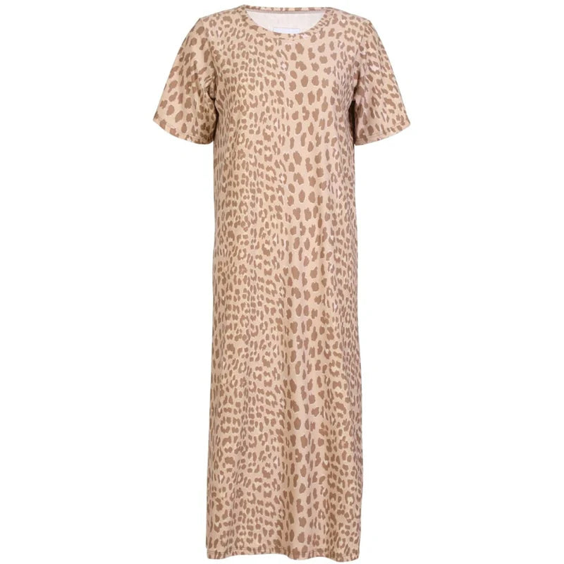 Liberte ALMA T Shirt Kjole Desert Lux Leo Brun
