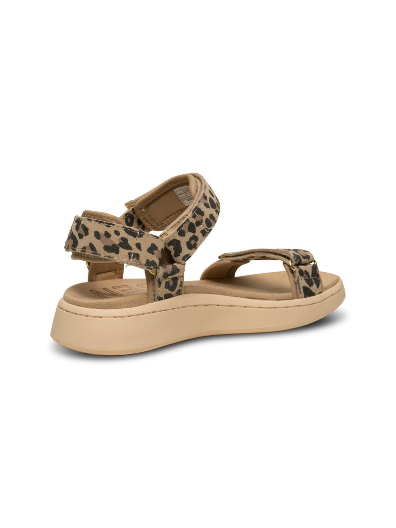 WODEN Line Suede Sandal Leopard Brun