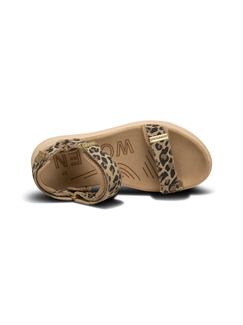 WODEN Line Suede Sandal Leopard Brun