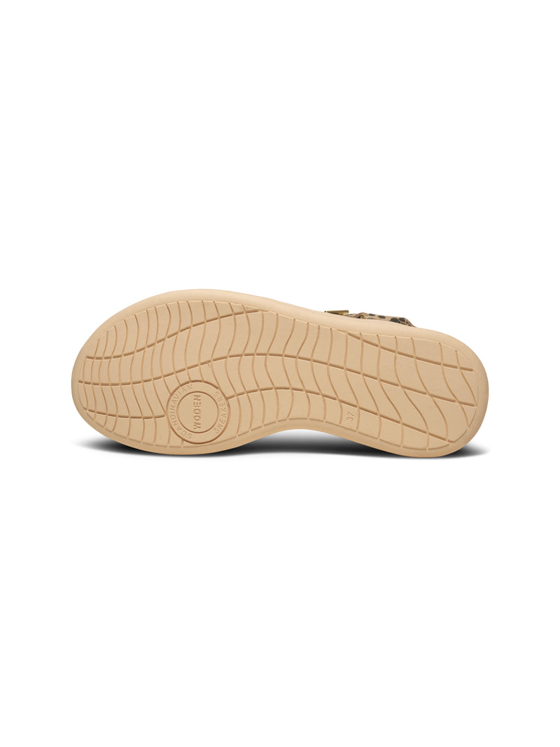 WODEN Line Suede Sandal Leopard Brun