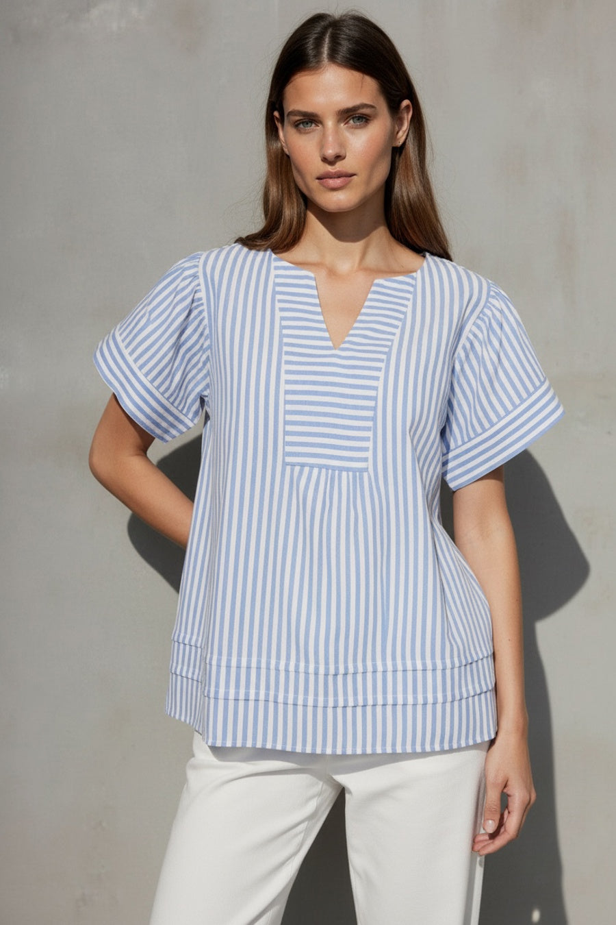 Ofelia Magda Bluse Stribet Blå