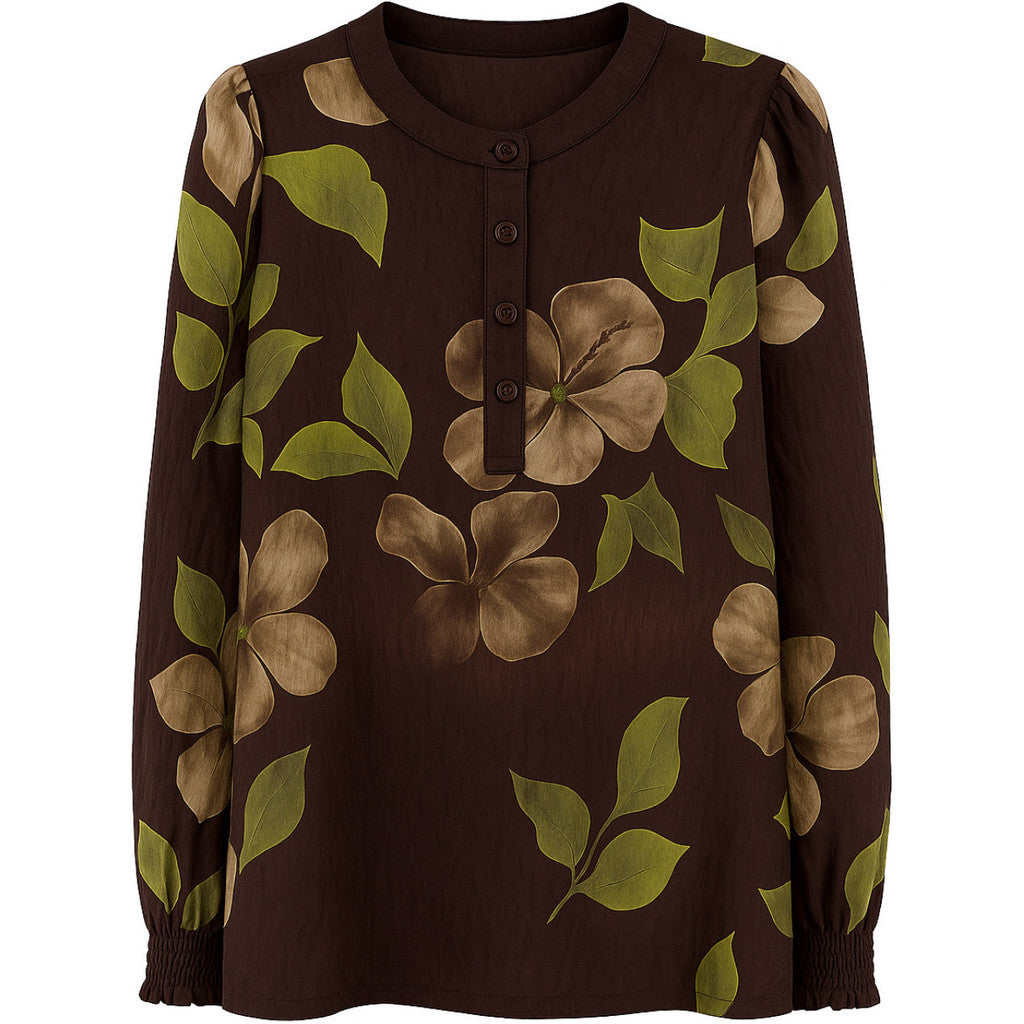 2 Biz Melina Bluse Blomster Brun