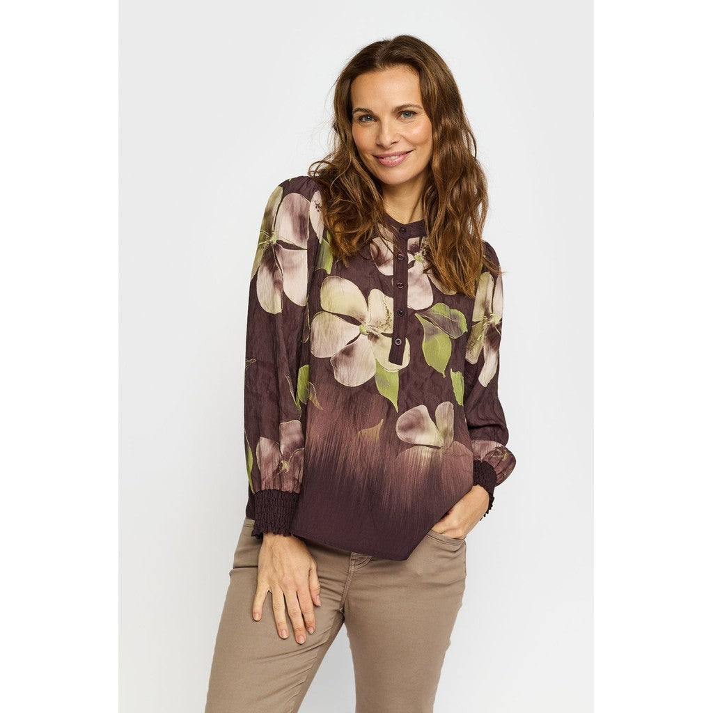 2 Biz Melina Bluse Blomster Brun