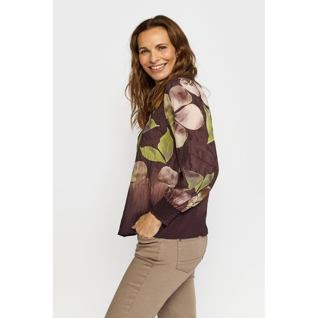 2 Biz Melina Bluse Blomster Brun
