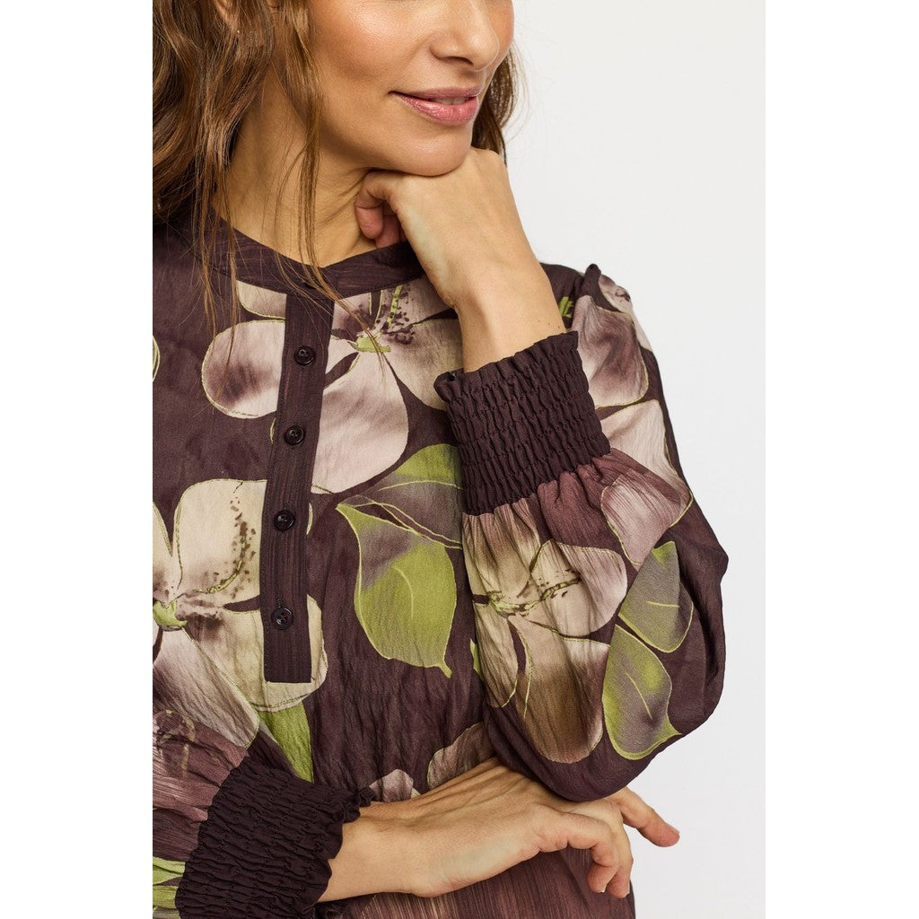 2 Biz Melina Bluse Blomster Brun