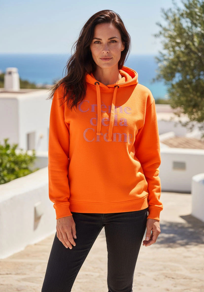 MISS GOODLIFE Hoodie Creme De La Creme Neon Orange Neon Pink