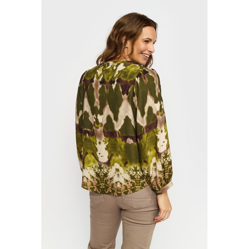 2 Biz Miri Bluse Leaf Grøn Mix
