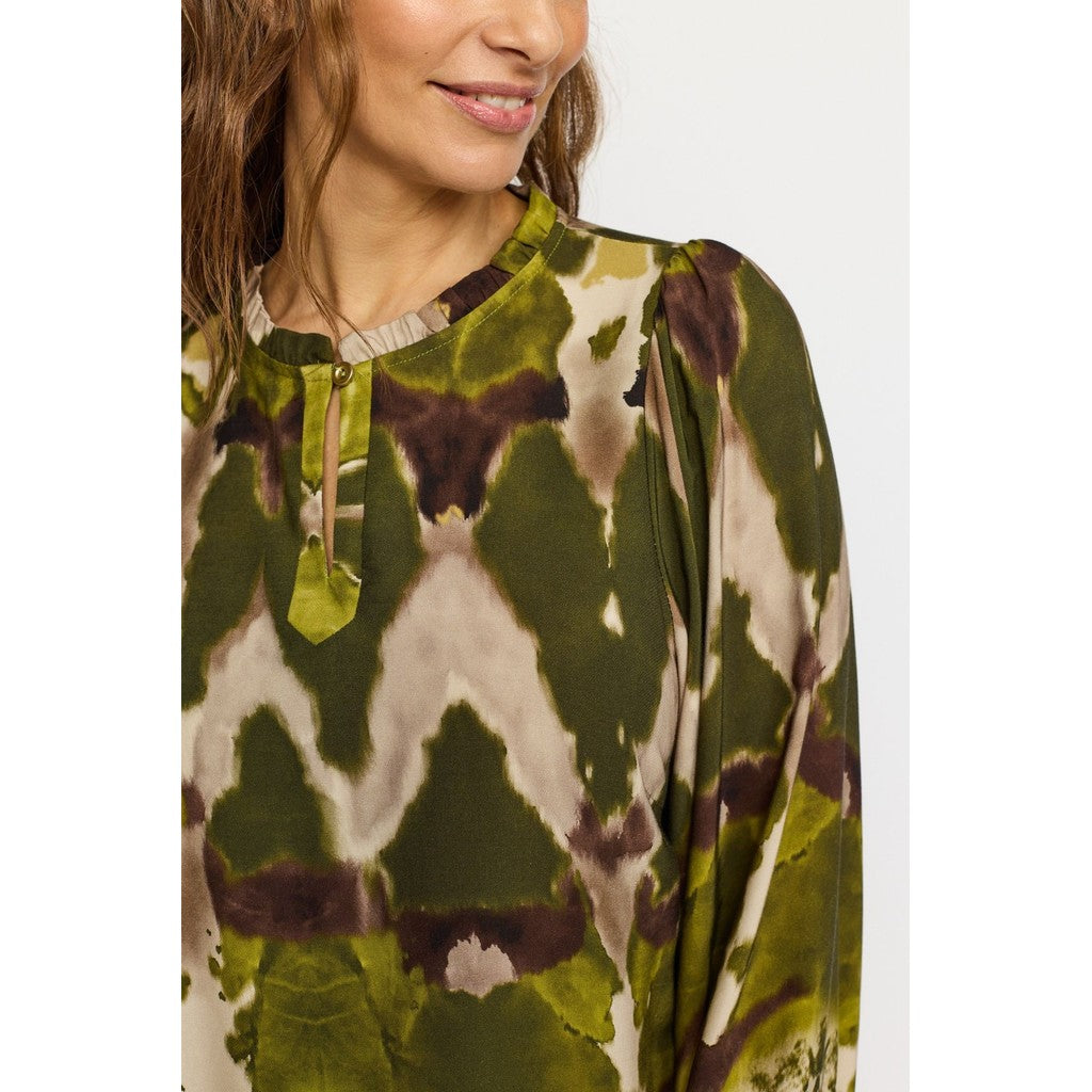 2 Biz Miri Bluse Leaf Grøn Mix