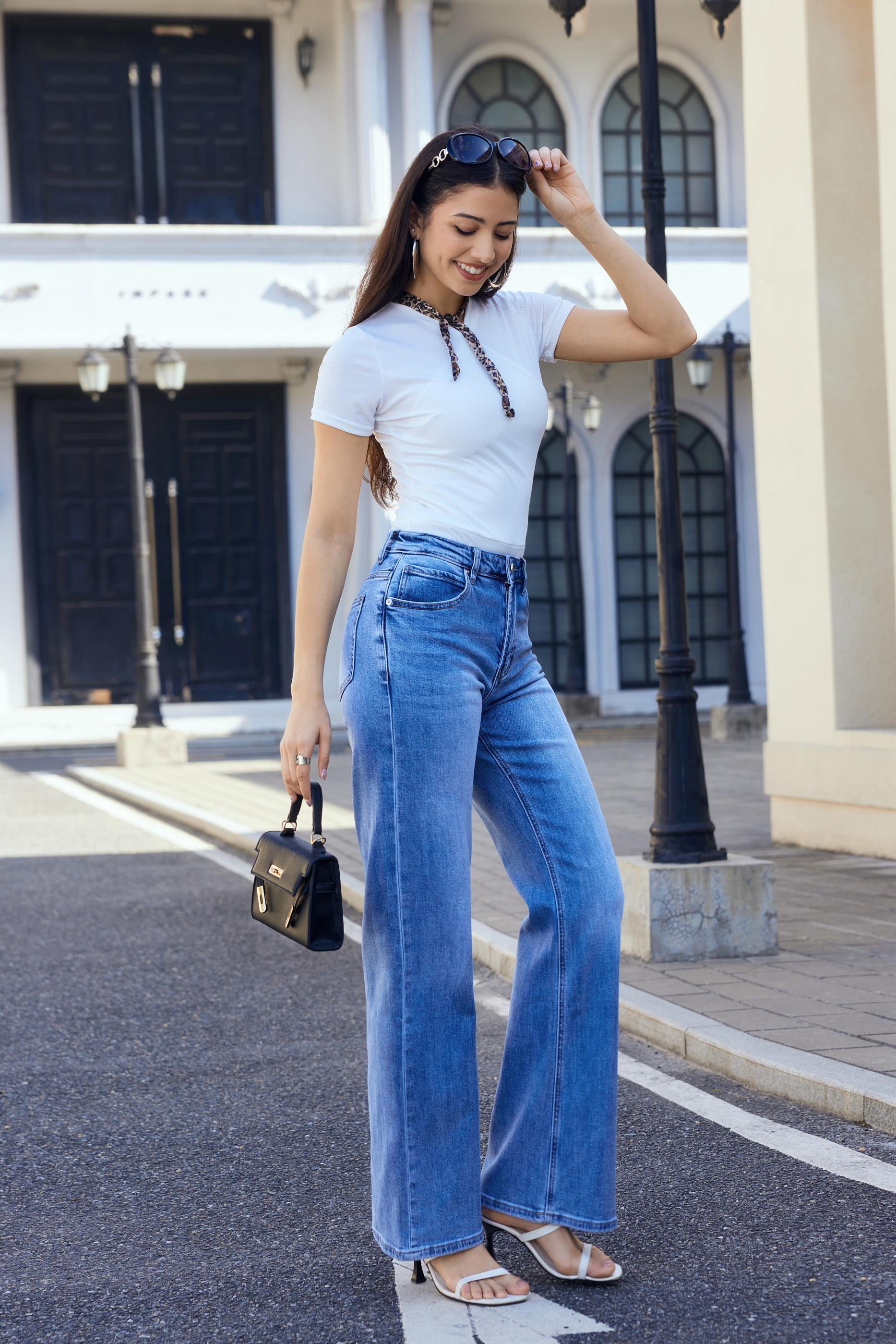 JEWELLY MARE Jeans Lynlås Straight Legs Denim Blå