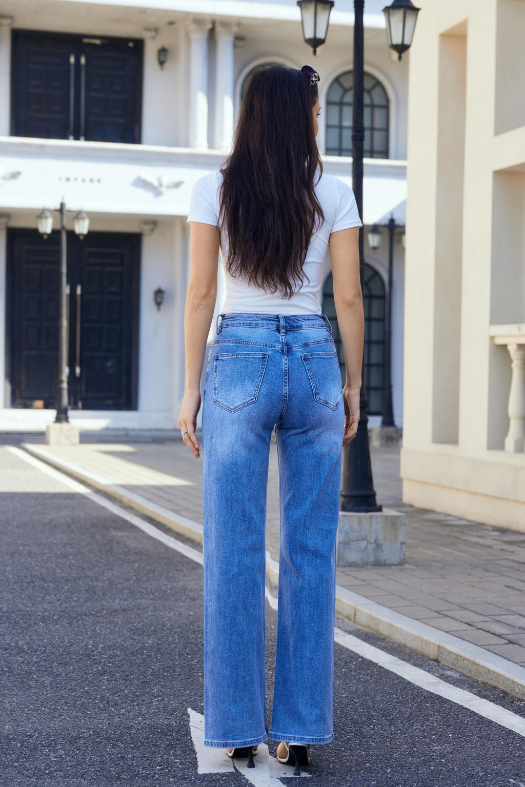 JEWELLY MARE Jeans Lynlås Straight Legs Denim Blå