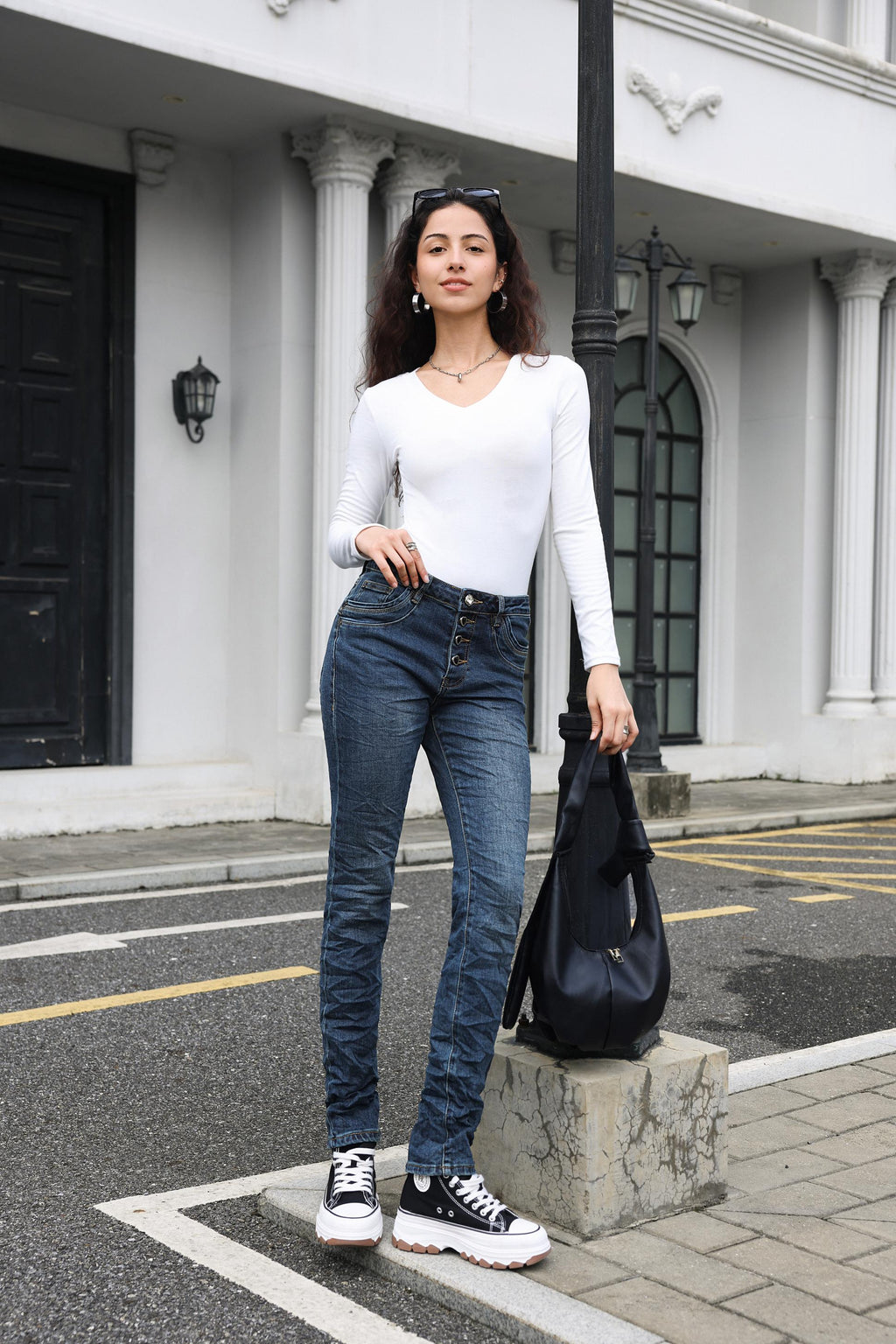 Jewelly Jeans Heart Knapper Denim Blå
