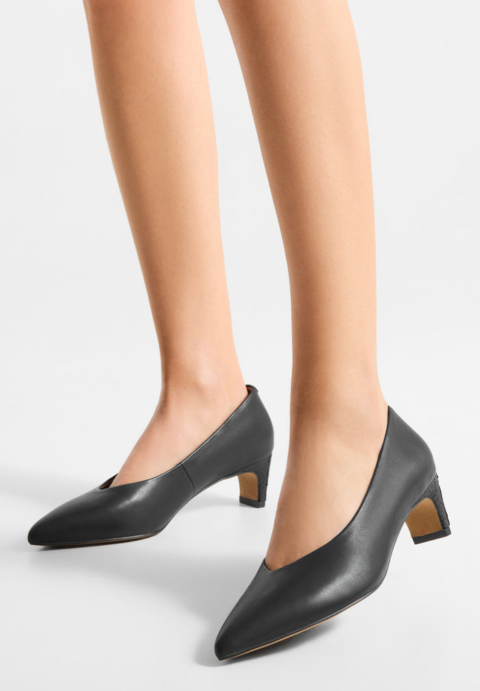 WODEN Mie L Pump Hæl Sort