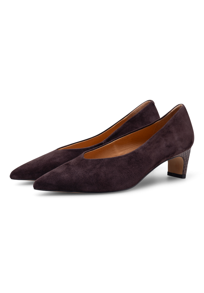 WODEN Mie S Pump Hæl Chocolate Brun