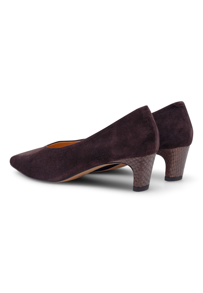 WODEN Mie S Pump Hæl Chocolate Brun