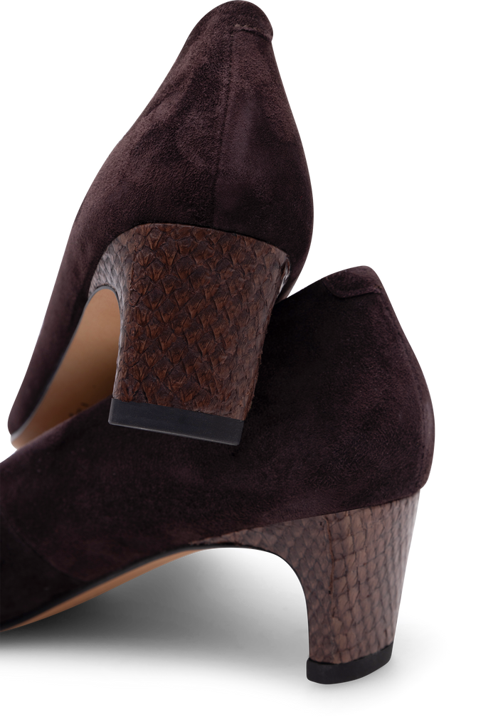 WODEN Mie S Pump Hæl Chocolate Brun