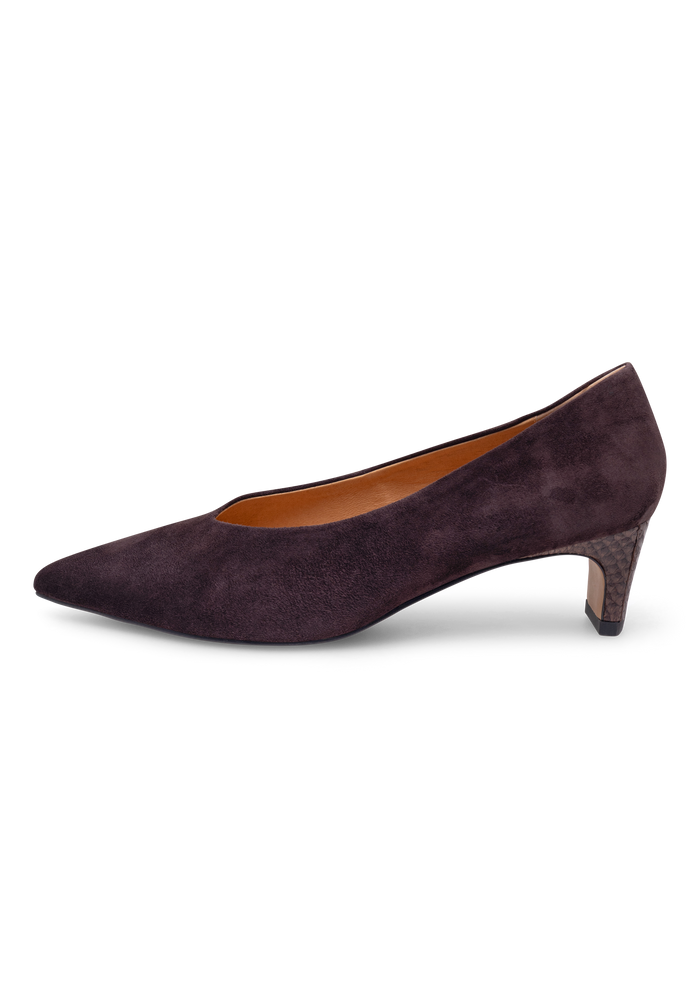 WODEN Mie S Pump Hæl Chocolate Brun