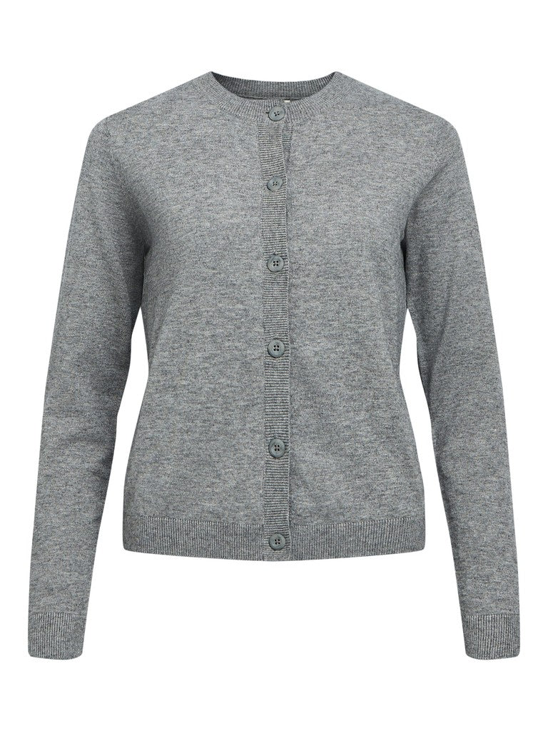 OBJECT THESS Kort Cardigan Medium Grå Melange