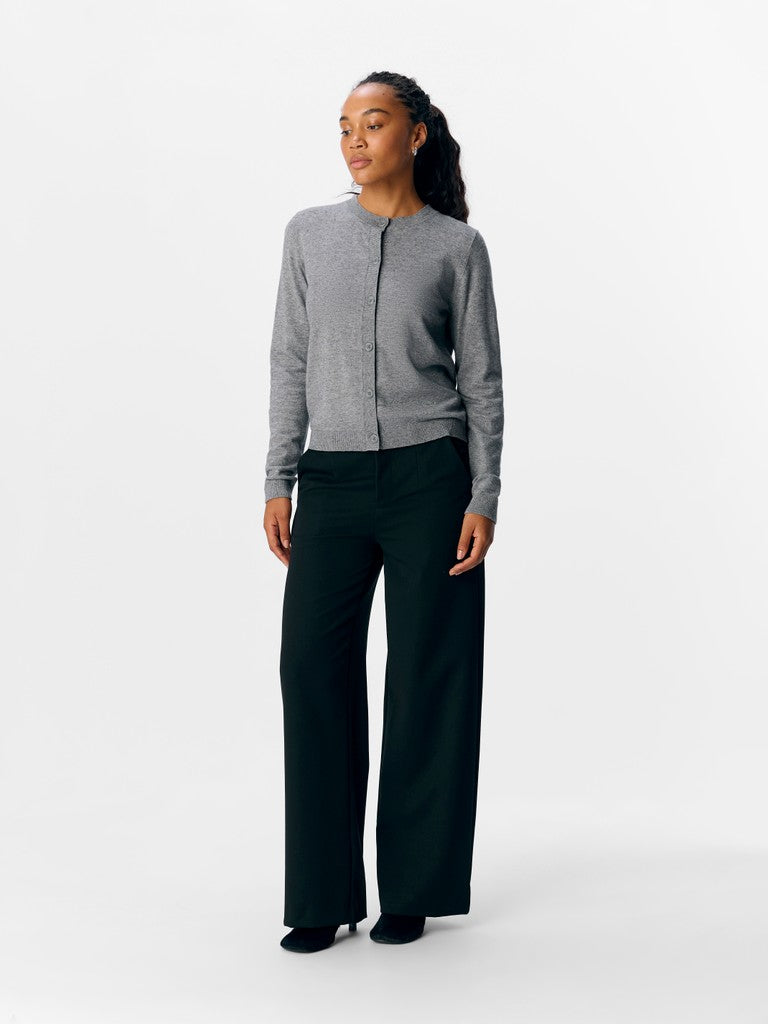 OBJECT THESS Kort Cardigan Medium Grå Melange