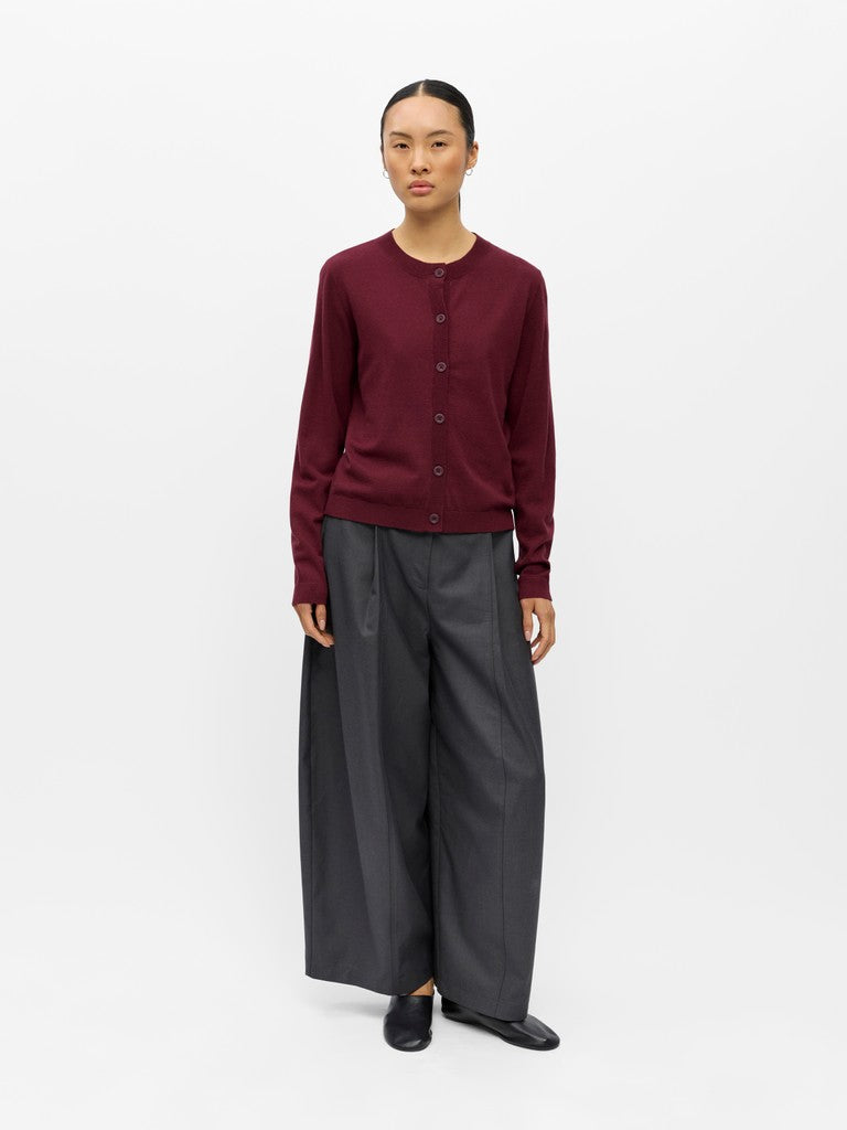 OBJECT THESS Kort Cardigan Windsor Wine Rød Melange