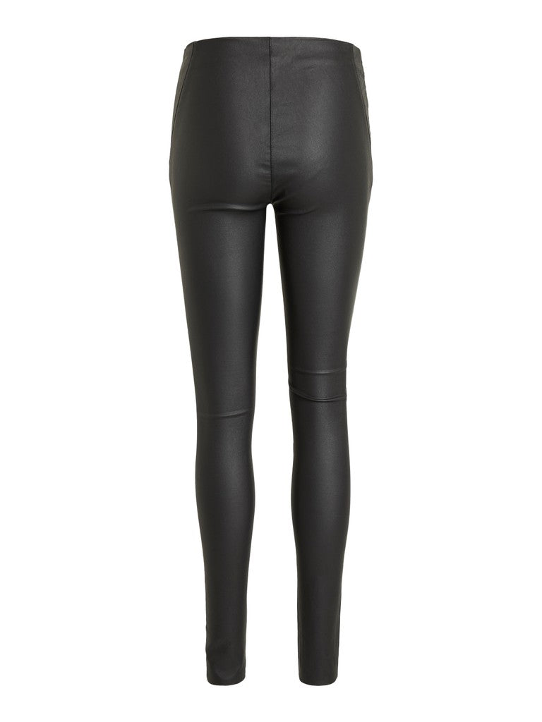 OBJECT BELLE Leggings Midwaist Coated Sort