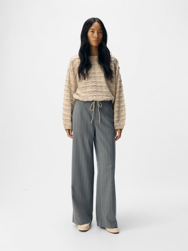 OBJECT LISA Wide Buks Stribet Medium Grå Humus Pins