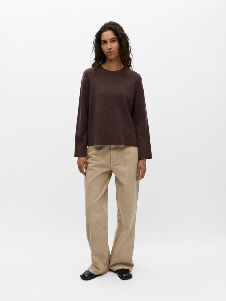 OBJECT REYNARD Pullover O-Neck Seal Brun