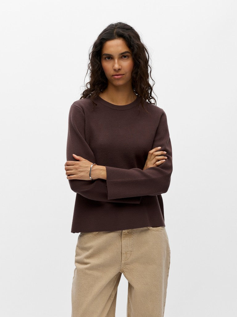 OBJECT REYNARD Pullover O-Neck Seal Brun