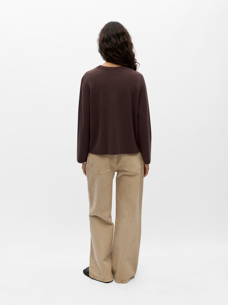 OBJECT REYNARD Pullover O-Neck Seal Brun