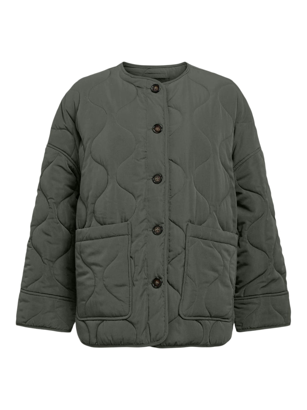 OBJECT ALLIE Jakke Langærmet Quilted Kambaba Army Grøn