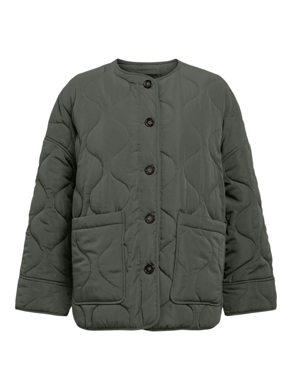 OBJECT ALLIE Jakke Langærmet Quilted Kambaba Army Grøn