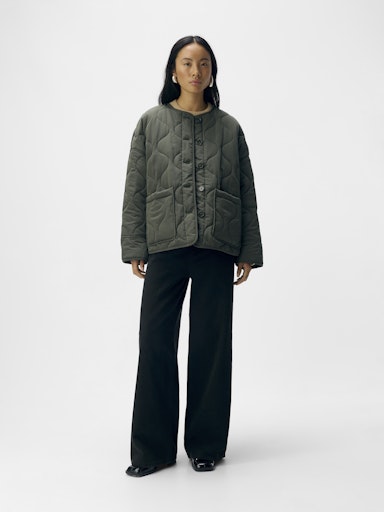OBJECT ALLIE Jakke Langærmet Quilted Kambaba Army Grøn