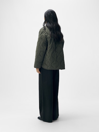 OBJECT ALLIE Jakke Langærmet Quilted Kambaba Army Grøn