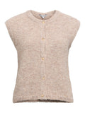OBJECT SAGGIA RE Strik Vest Cardigan Humus Melange Sand